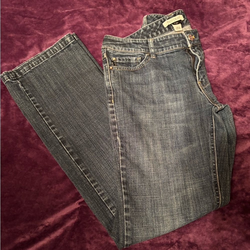 White House Black Market Straight Leg Blue Jeans